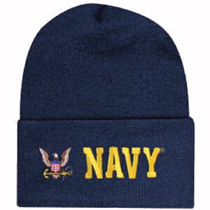 U.S. Navy Emblem Cuffed Beanie Cap Hat - NEW FAST SHIP